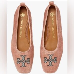 Tory Burch ‘Eleanor’ Meadowsweet Crystal Ballet Flat 8.5m